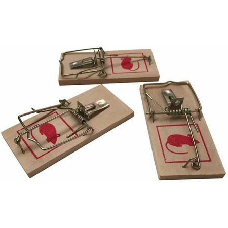 9x Mousetraps made from wood and metal 