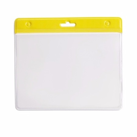Multipack of 10x Badge holder yellow 11,5 x 9,5 cm