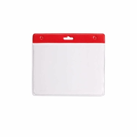 Multipack of 10x Badge holder red 11,5 x 9,5 cm