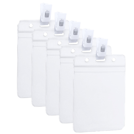 Pack of 10x Badgeholders with clip white 8,5 x 12,2 cm