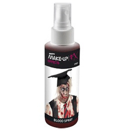 Spray busje dun vloeibaar professioneel horror nepbloed schmink 28 ml met aanbreng sponsje