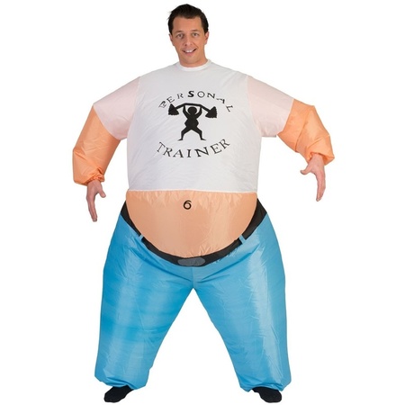 Inflatable personal trainer costume for adults