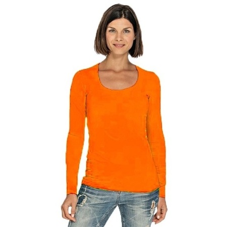Lang longsleeve oranje dames shirt