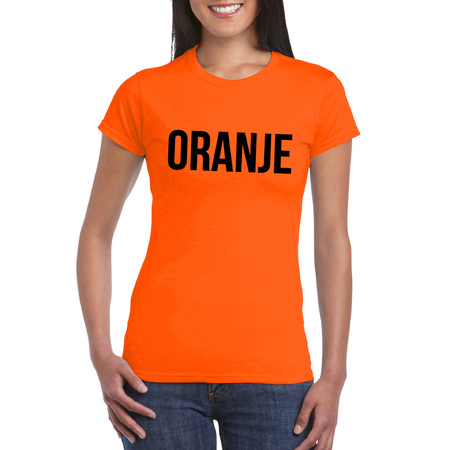 Oranje Koningsdag t-shirt - oranje - dames