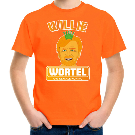 Oranje Koningsdag t-shirt - willie wortel - willem - voor kinderen