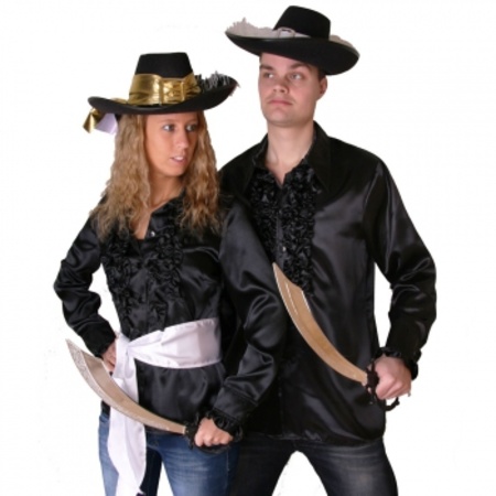 Piraten outfit zwart dames overhemd