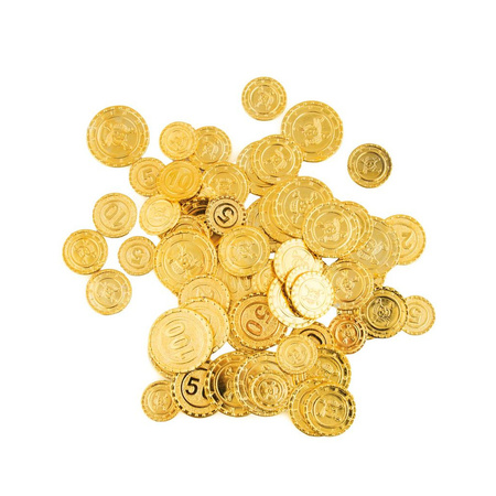 Piraten schatkist speelgoed munten - goud - 50x stuks - kunststof