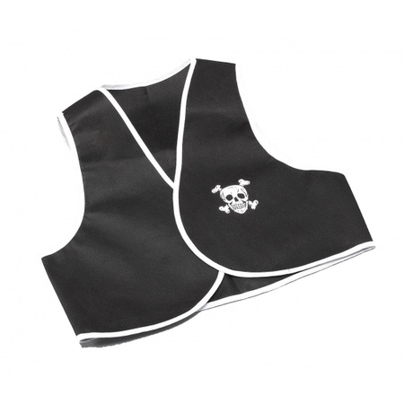 Verkleedkleding Piraten vest zwart met wit