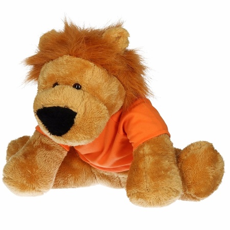 Pluche Holland leeuw knuffel 30 cm met oranje shirt