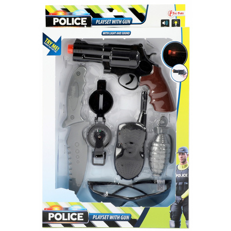 Politie speelgoed pistool wapen set 6-delig