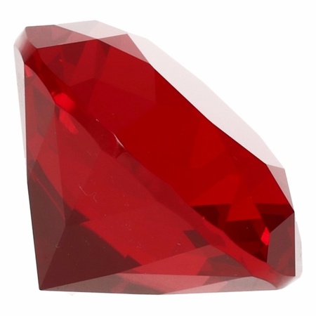 Nep edelstenen/diamanten van glas 5 cm doorsnede rood en transparant