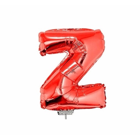 Rode opblaas letter ballon Z op stokje 41 cm