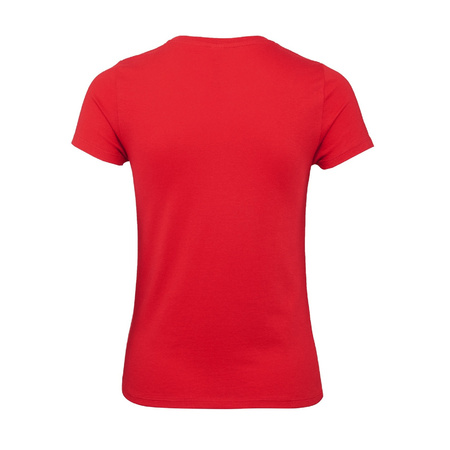 Rood basic t-shirts  met ronde hals voor dames van katoen