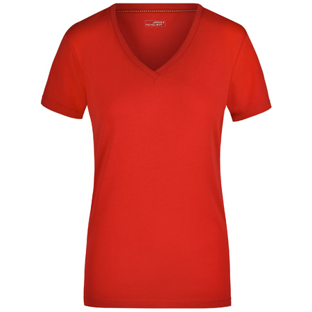 Basic dames stretch shirts rood