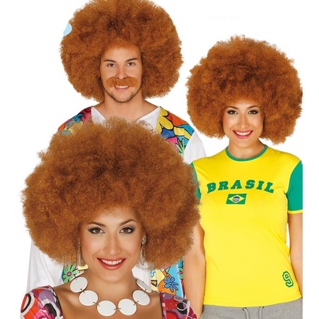 Auburn afro wig for adults