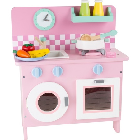 Houten kinder keuken in het roze 40 x 20 x 45 cm