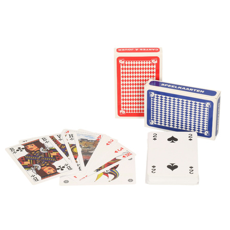 Set of 2x clown games playing cards 