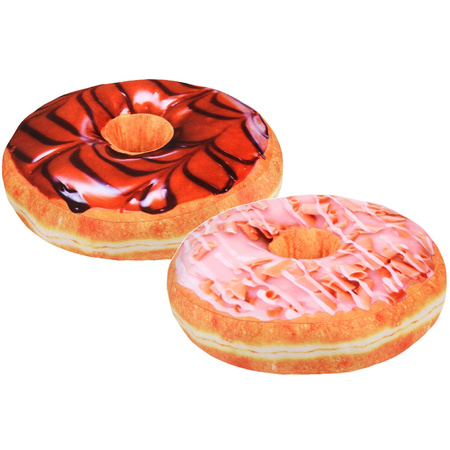 Set van 2x stuks donuts kussens 40 cm