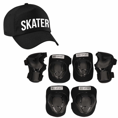 Skater set kids / protection / skater cap black 4 - 5 years size S