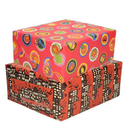 Setje van 6x rollen Sinterklaas inpakpapier/cadeaupapier 2,5 x 0,7 meter 2 soorten prints