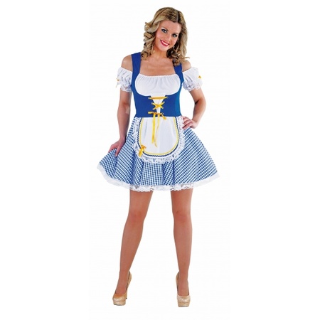 Sexy blue/white Tyrolean dirndl dress up costume for women