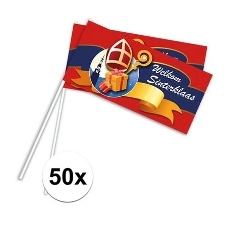 Sinterklaas zwaaivlaggetjes 50 stuks