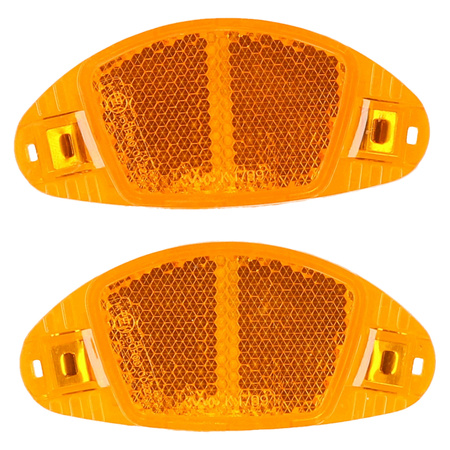 Spaakreflectoren/fietsreflectoren oranje 2x stuks