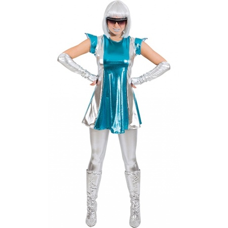 Space costume blue/silver for women