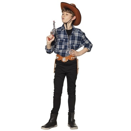 Toy cowboy revolver/gun silver 20 cm