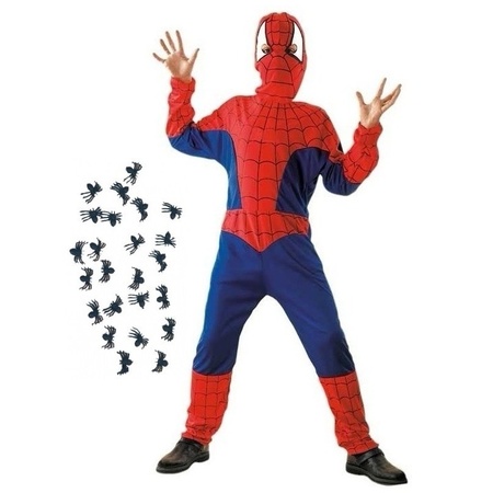 Spider hero costume size S with spiders for kids