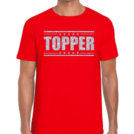 Topper t-shirt red with silver men