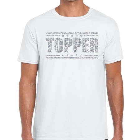 Topper t-shirt white with silver men