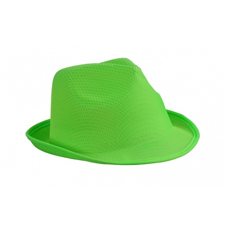 Trilby party hat lime green for adults