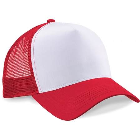 Truckers baseball cap rood/wit voor volwassenen