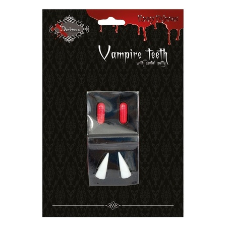 Vampiertanden halloween met bloedcapsules