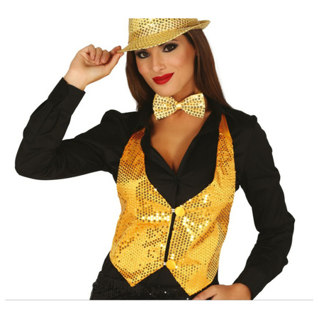 Waistcoat - gold - sequins - for women