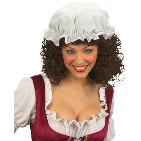 Verkleed muts voor Dienstmeisje/oma/sara pop/Middeleeuwen - wit - dames - Carnaval
