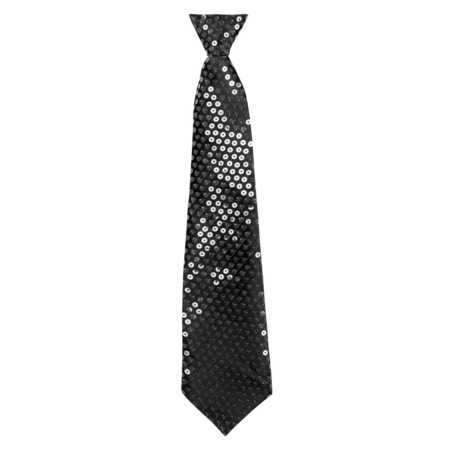 Carnaval Tie with sequins black 40 cm