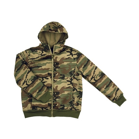 Camouflage sweater with zipper