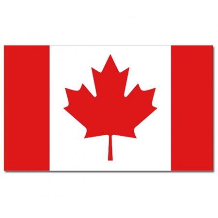 Country flag Canada - 90 x 150 cm - with compact telescoop stick - waveflags for supporters