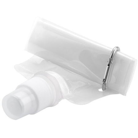 Water bag - white - refillable - foldable with hook - 400 ml