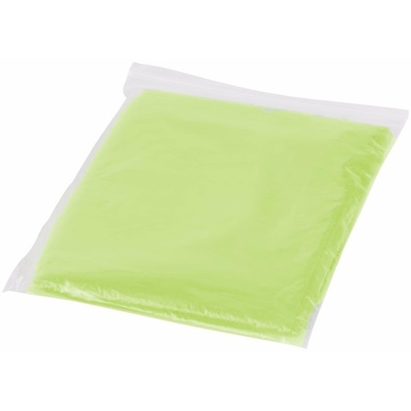 Lime groene plastic regenponcho voor volwassenen