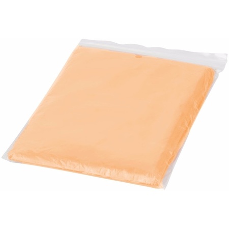 Oranje plastic regenponcho voor volwassenen