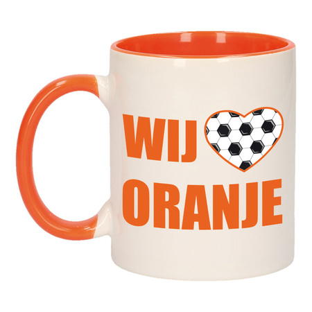 We houden van oranje mug orange/ white 300 ml