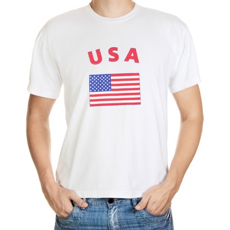 Wit t-shirt USA volwassenen