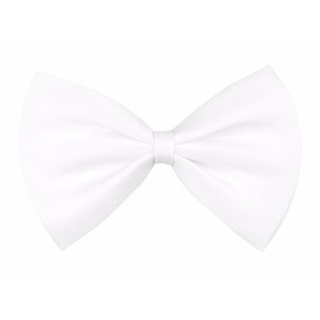 Wit verkleed vlinderstrikje 11 cm voor dames/heren
