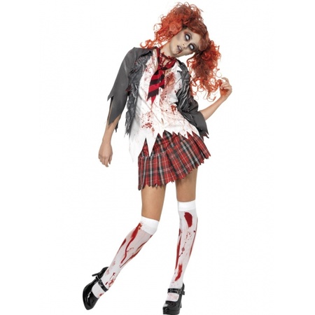 Verkleedkleding Zombie schoolmeisje kostuum