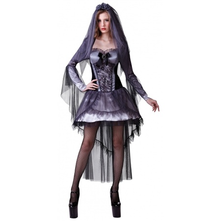 Halloween outfit zwarte bruid