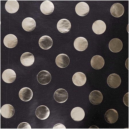 6x Rolls foil wrapping paper silver/golden dots pack - white/black 200 x 70 cm