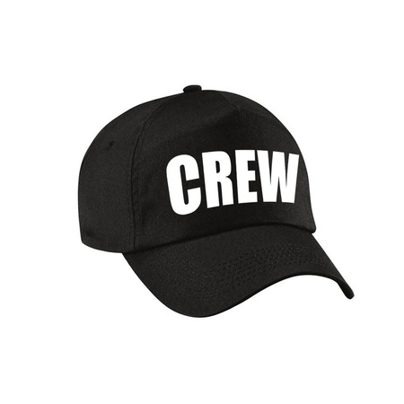 Zwarte Crew verkleed pet / cap voor kinderen